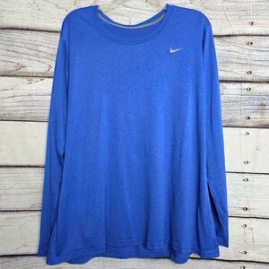 Nike Dri-FIT Long Sleeve Blue Athletic Shirt XXL